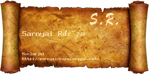 Sarnyai Róza névjegykártya