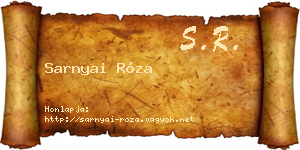 Sarnyai Róza névjegykártya