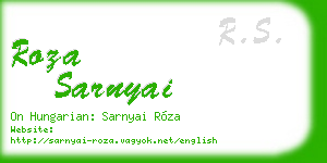 roza sarnyai business card