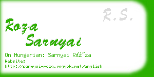 roza sarnyai business card